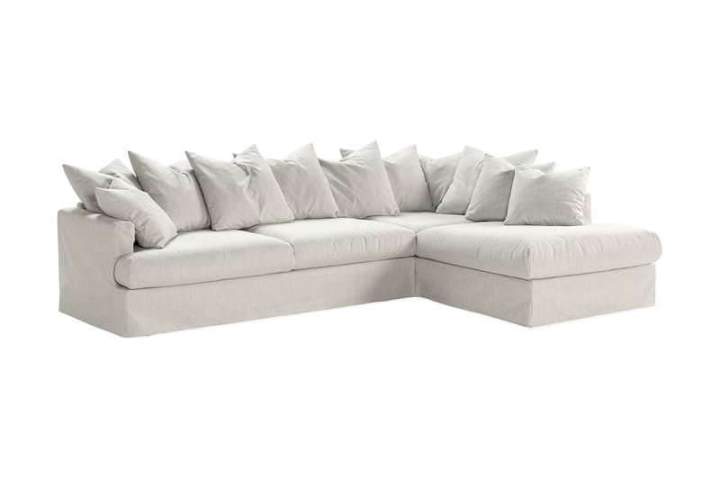 Menard 4-sits Högervänd L-formad Schäslongsoffa i Tyg - Ljusgrå - Möbler - Soffa - Divansoffa & schäslongsoffa - 4 sits soffa med divan