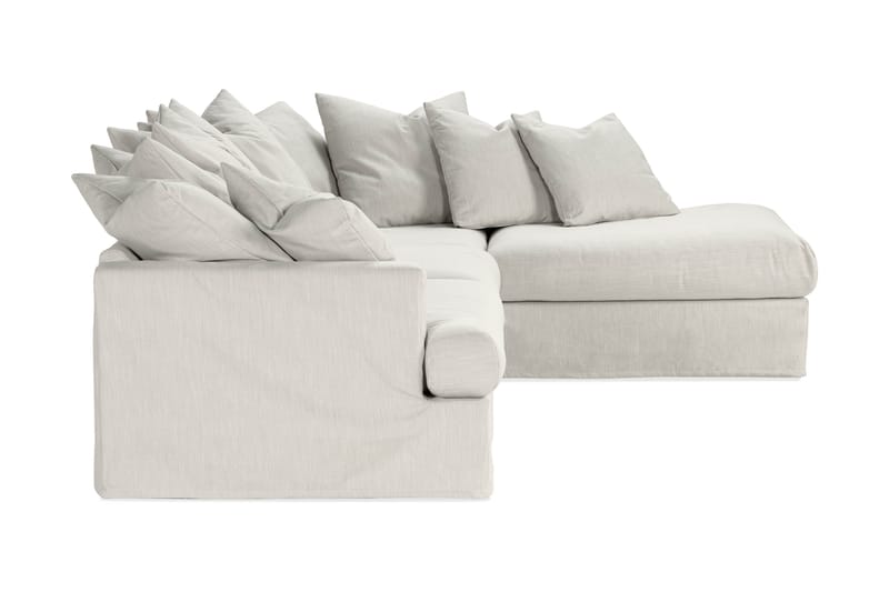 Menard 4-sits Högervänd L-formad Schäslongsoffa i Tyg - Ljusgrå - Möbler - Soffa - Divansoffa & schäslongsoffa - 4 sits soffa med divan