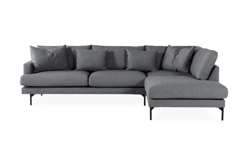 Menard 4-sits Högervänd L-formad Schäslongsoffa i Tyg - Mörkgrå - Möbler - Soffa - Divansoffa & schäslongsoffa - 4 sits soffa med divan