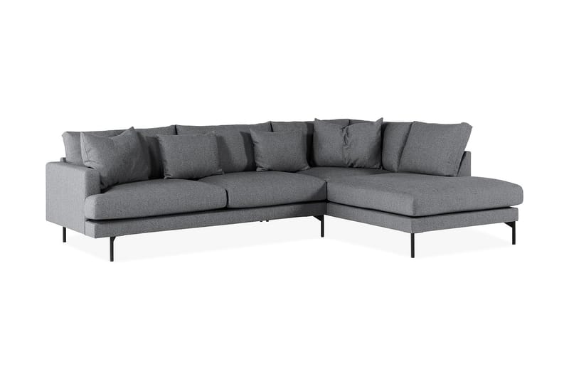 Menard 4-sits Högervänd L-formad Schäslongsoffa i Tyg - Mörkgrå - Möbler - Soffa - Divansoffa & schäslongsoffa - 4 sits soffa med divan