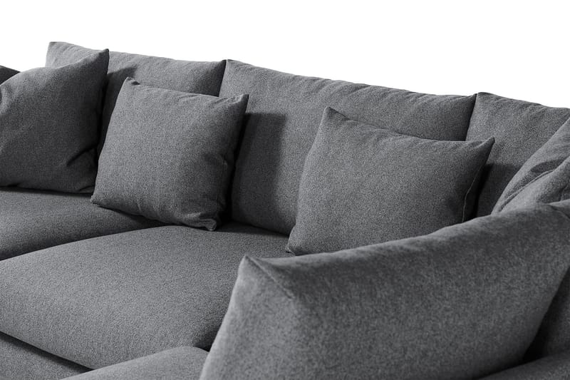Menard 4-sits Högervänd L-formad Schäslongsoffa i Tyg - Mörkgrå - Möbler - Soffa - Divansoffa & schäslongsoffa - 4 sits soffa med divan
