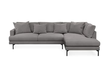 Menard 4-sits Högervänd L-formad Schäslongsoffa i Tyg - Mörkgrå - Möbler - Soffa - Divansoffa & schäslongsoffa - 4 sits soffa med divan