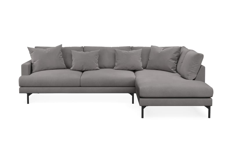 Menard 4-sits Högervänd L-formad Schäslongsoffa i Tyg - Mörkgrå - Möbler - Soffa - Divansoffa & schäslongsoffa - 4 sits soffa med divan