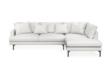 Menard 4-sits Högervänd L-formad Schäslongsoffa i Tyg - Vit - Möbler - Soffa - Divansoffa & schäslongsoffa - 4 sits soffa med divan