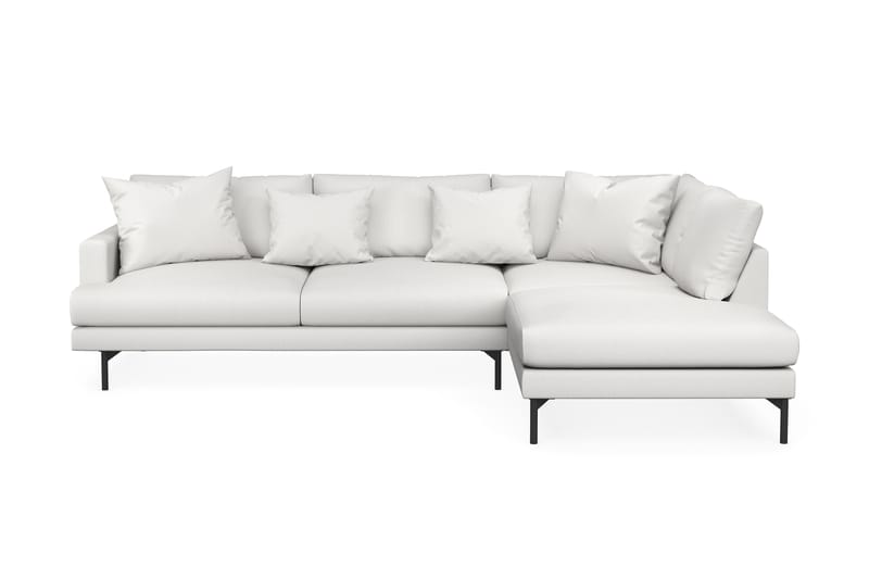 Menard 4-sits Högervänd L-formad Schäslongsoffa i Tyg - Vit - Möbler - Soffa - Divansoffa & schäslongsoffa - 4 sits soffa med divan