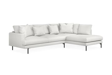 Menard 4-sits Högervänd L-formad Schäslongsoffa i Tyg - Vit - Möbler - Soffa - Divansoffa & schäslongsoffa - 4 sits soffa med divan