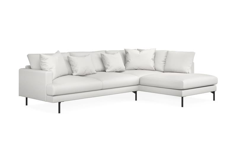 Menard 4-sits Högervänd L-formad Schäslongsoffa i Tyg - Vit - Möbler - Soffa - Divansoffa & schäslongsoffa - 4 sits soffa med divan