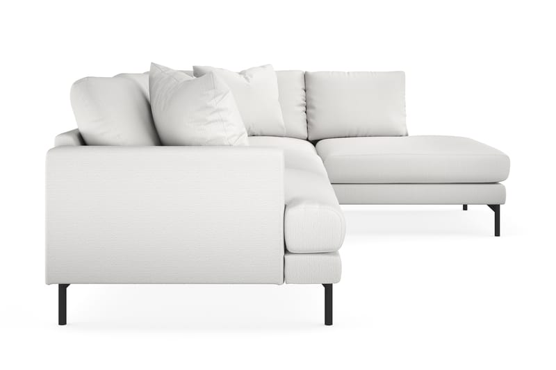 Menard 4-sits Högervänd L-formad Schäslongsoffa i Tyg - Vit - Möbler - Soffa - Divansoffa & schäslongsoffa - 4 sits soffa med divan