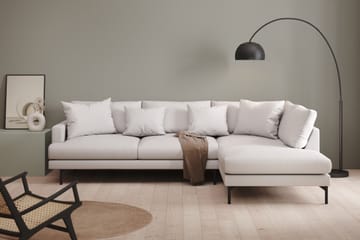 Menard 4-sits Högervänd L-formad Schäslongsoffa i Tyg - Vit - Möbler - Soffa - Divansoffa & schäslongsoffa - 4 sits soffa med divan