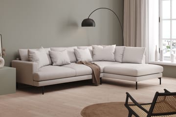 Menard 4-sits Högervänd L-formad Schäslongsoffa i Tyg - Vit - Möbler - Soffa - Divansoffa & schäslongsoffa - 4 sits soffa med divan