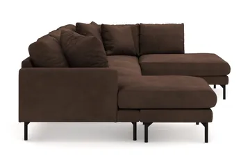 Menard 4-sits Högervänd Stor U-formad Djup Soffa med Divan och Schäslong i Manchester - Brun - Möbler - Soffa - Divansoffa & schäslongsoffa - 4 sits soffa med divan
