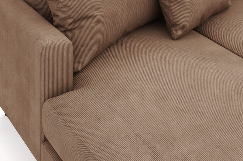 Menard 4-sits Högervänd Stor U-formad Djup Soffa med Divan och Schäslong i Manchester - Brun - Möbler - Soffa - Divansoffa & schäslongsoffa - 4 sits soffa med divan