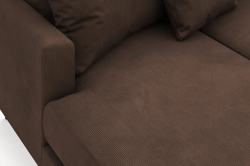 Menard 4-sits Högervänd Stor U-formad Djup Soffa med Divan och Schäslong i Manchester - Brun - Möbler - Soffa - Divansoffa & schäslongsoffa - 4 sits soffa med divan