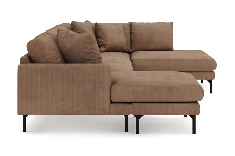 Menard 4-sits Högervänd Stor U-formad Djup Soffa med Divan och Schäslong i Manchester - Brun - Möbler - Soffa - Divansoffa & schäslongsoffa - 4 sits soffa med divan