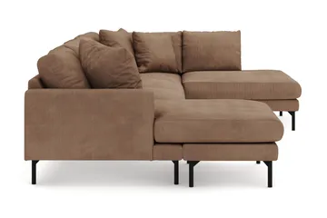 Menard 4-sits Högervänd Stor U-formad Djup Soffa med Divan och Schäslong i Manchester - Brun - Möbler - Soffa - Divansoffa & schäslongsoffa - 4 sits soffa med divan