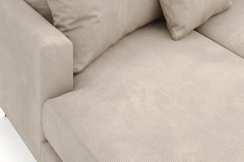 Menard 4-sits Högervänd Stor U-formad Djup Soffa med Divan och Schäslong i Manchester - Greige - Möbler - Soffa - Divansoffa & schäslongsoffa - 4 sits soffa med divan