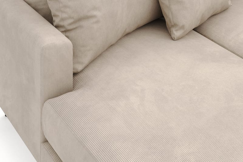 Menard 4-sits Högervänd Stor U-formad Djup Soffa med Divan och Schäslong i Manchester - Greige - Möbler - Soffa - Divansoffa & schäslongsoffa - 4 sits soffa med divan