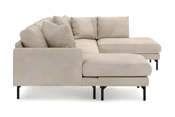 Menard 4-sits Högervänd Stor U-formad Djup Soffa med Divan och Schäslong i Manchester - Greige - Möbler - Soffa - Divansoffa & schäslongsoffa - 4 sits soffa med divan