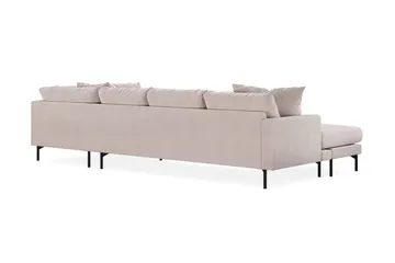 Menard 4-sits Högervänd Stor U-formad Djup Soffa med Divan och Schäslong i Sammet - Beige - Möbler - Soffa - Divansoffa & schäslongsoffa - 4 sits soffa med divan