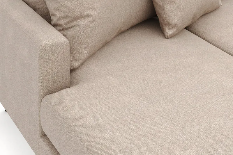 Menard 4-sits Högervänd Stor U-formad Djup Soffa med Divan och Schäslong i Tyg - Beige - Möbler - Soffa - Divansoffa & schäslongsoffa - 4 sits soffa med divan