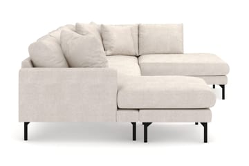 Menard 4-sits Högervänd Stor U-formad Djup Soffa med Divan och Schäslong i Tyg - Beige - Möbler - Soffa - Divansoffa & schäslongsoffa - 4 sits soffa med divan