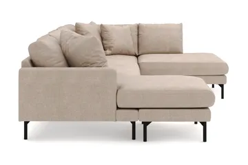 Menard 4-sits Högervänd Stor U-formad Djup Soffa med Divan och Schäslong i Tyg - Beige - Möbler - Soffa - Divansoffa & schäslongsoffa - 4 sits soffa med divan