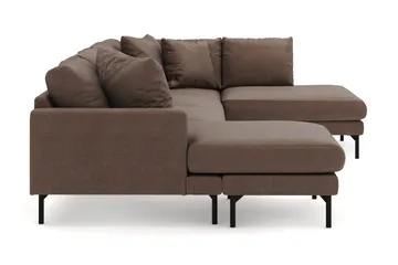Menard 4-sits Högervänd Stor U-formad Djup Soffa med Divan och Schäslong i Tyg - Brun - Möbler - Soffa - Divansoffa & schäslongsoffa - 4 sits soffa med divan
