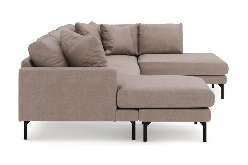 Menard 4-sits Högervänd Stor U-formad Djup Soffa med Divan och Schäslong i Tyg - Brun - Möbler - Soffa - Divansoffa & schäslongsoffa - 4 sits soffa med divan