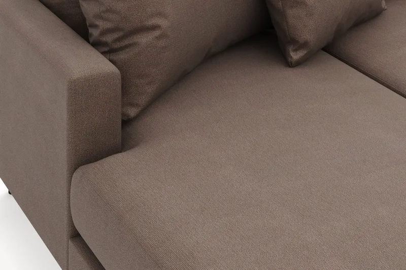 Menard 4-sits Högervänd Stor U-formad Djup Soffa med Divan och Schäslong i Tyg - Brun - Möbler - Soffa - Divansoffa & schäslongsoffa - 4 sits soffa med divan