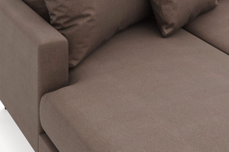 Menard 4-sits Högervänd Stor U-formad Djup Soffa med Divan och Schäslong i Tyg - Brun - Möbler - Soffa - Divansoffa & schäslongsoffa - 4 sits soffa med divan