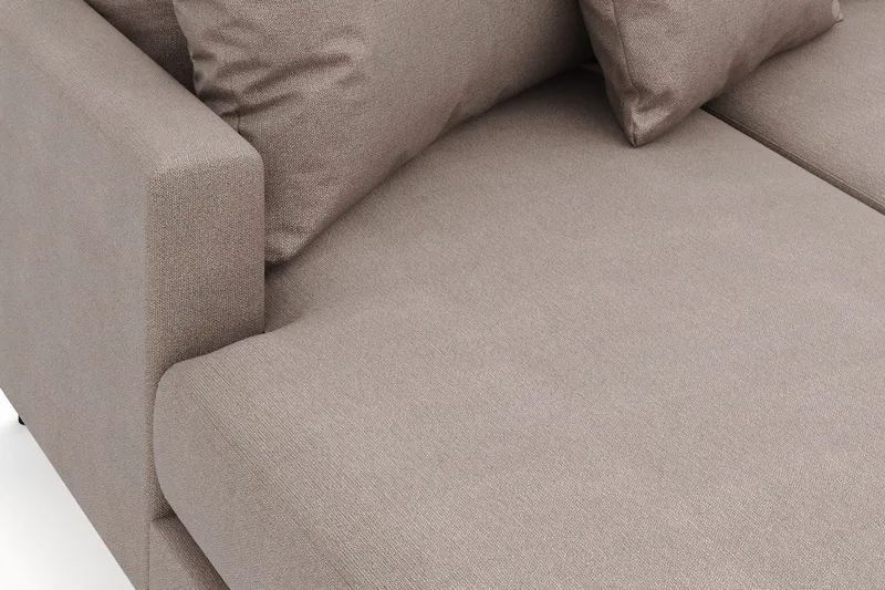 Menard 4-sits Högervänd Stor U-formad Djup Soffa med Divan och Schäslong i Tyg - Brun - Möbler - Soffa - Divansoffa & schäslongsoffa - 4 sits soffa med divan