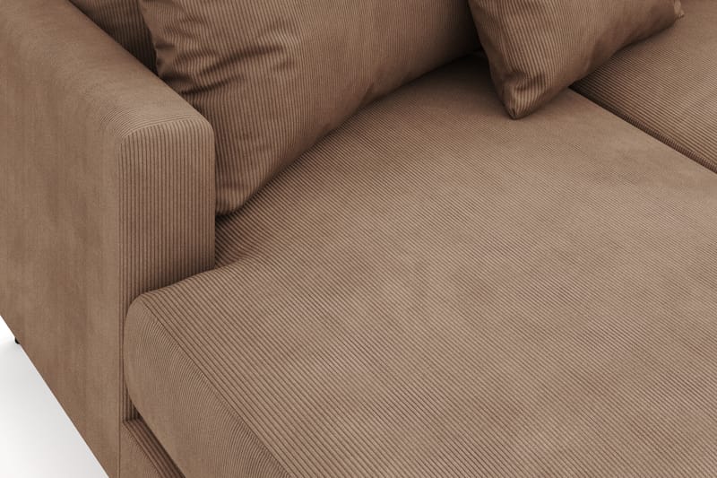 Menard 4-sits Högervänd U-formad Soffa med Divan och Schäslong i Manchester - Brun - Möbler - Soffa - Divansoffa & schäslongsoffa - 4 sits soffa med divan