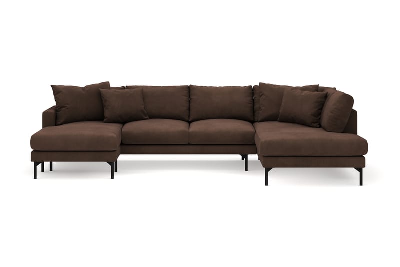 Menard 4-sits Högervänd U-formad Soffa med Divan och Schäslong i Manchester - Brun - Möbler - Soffa - Divansoffa & schäslongsoffa - 4 sits soffa med divan
