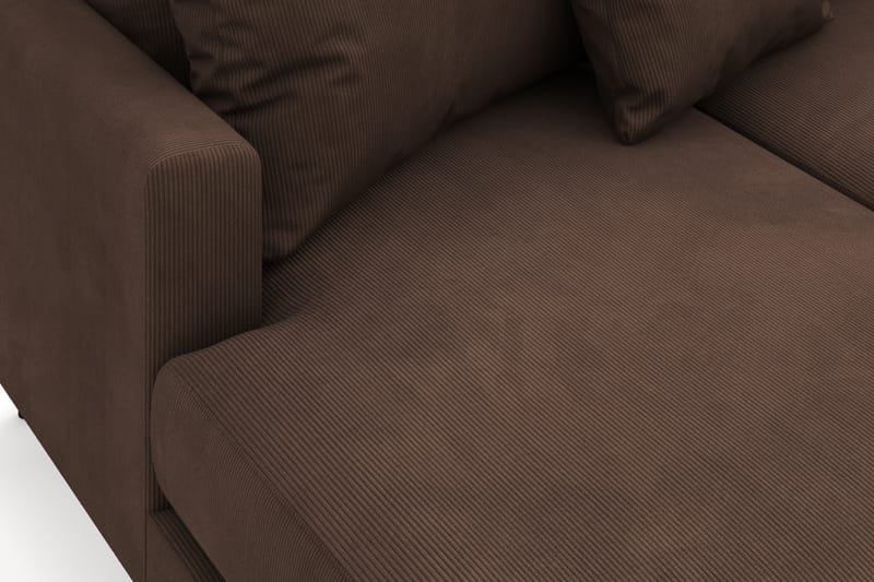 Menard 4-sits Högervänd U-formad Soffa med Divan och Schäslong i Manchester - Brun - Möbler - Soffa - Divansoffa & schäslongsoffa - 4 sits soffa med divan