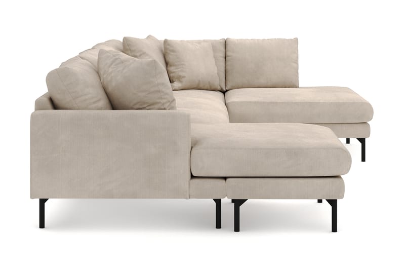 Menard 4-sits Högervänd U-formad Soffa med Divan och Schäslong i Manchester - Greige - Möbler - Soffa - Divansoffa & schäslongsoffa - 4 sits soffa med divan