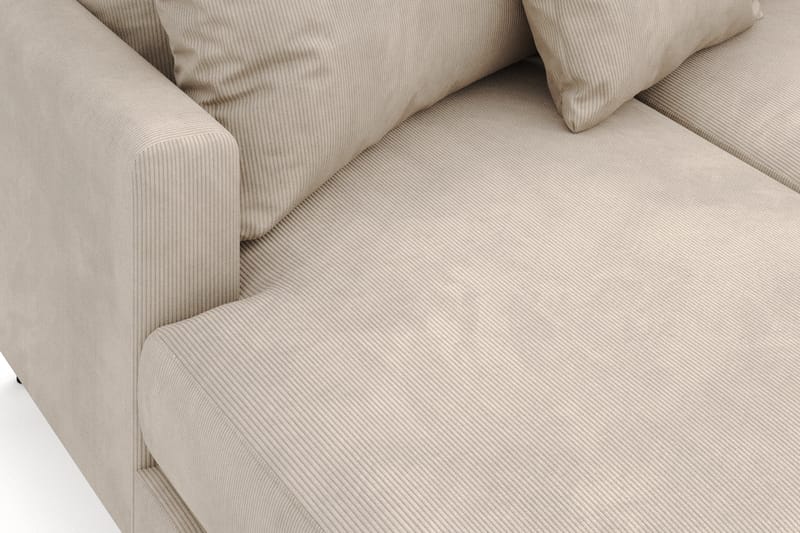 Menard 4-sits Högervänd U-formad Soffa med Divan och Schäslong i Manchester - Greige - Möbler - Soffa - Divansoffa & schäslongsoffa - 4 sits soffa med divan