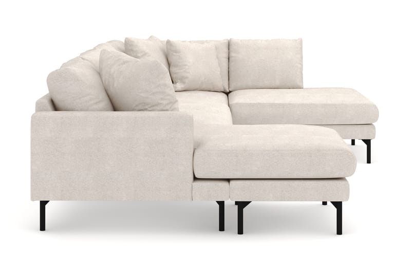 Menard 4-sits Högervänd U-formad Soffa med Divan och Schäslong i Tyg - Beige - Möbler - Soffa - Divansoffa & schäslongsoffa - 4 sits soffa med divan