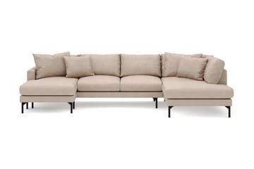 Menard 4-sits Högervänd U-formad Soffa med Divan och Schäslong i Tyg