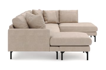 Menard 4-sits Högervänd U-formad Soffa med Divan och Schäslong i Tyg - Beige - Möbler - Soffa - Divansoffa & schäslongsoffa - 4 sits soffa med divan