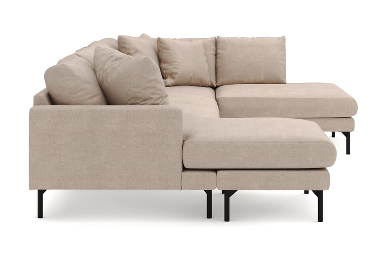 Menard 4-sits Högervänd U-formad Soffa med Divan och Schäslong i Tyg - Beige - Möbler - Soffa - Divansoffa & schäslongsoffa - 4 sits soffa med divan