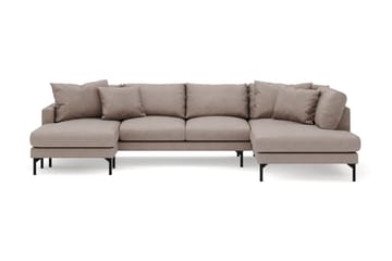 Menard 4-sits Högervänd U-formad Soffa med Divan och Schäslong i Tyg