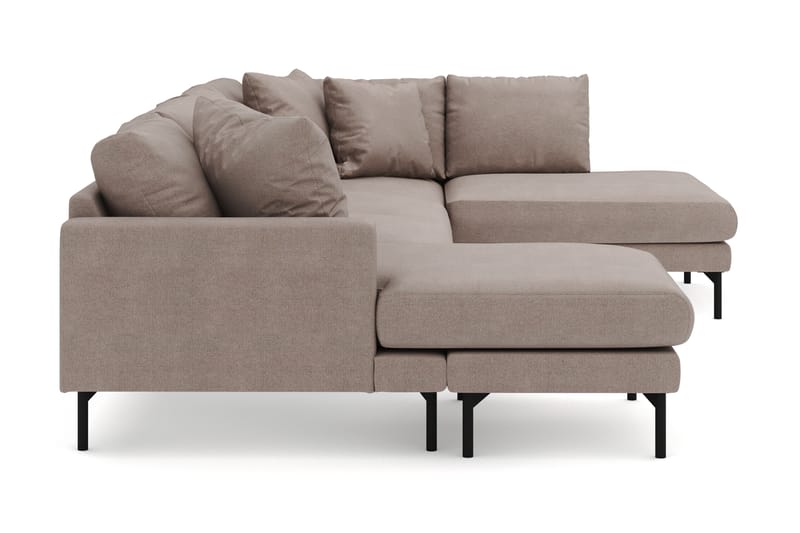 Menard 4-sits Högervänd U-formad Soffa med Divan och Schäslong i Tyg - Brun - Möbler - Soffa - Divansoffa & schäslongsoffa - 4 sits soffa med divan