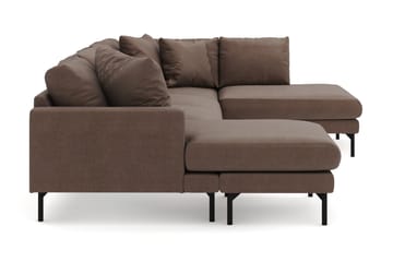 Menard 4-sits Högervänd U-formad Soffa med Divan och Schäslong i Tyg - Brun - Möbler - Soffa - Divansoffa & schäslongsoffa - 4 sits soffa med divan