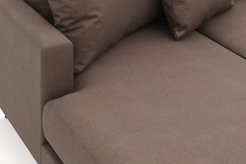 Menard 4-sits Högervänd U-formad Soffa med Divan och Schäslong i Tyg - Brun - Möbler - Soffa - Divansoffa & schäslongsoffa - 4 sits soffa med divan