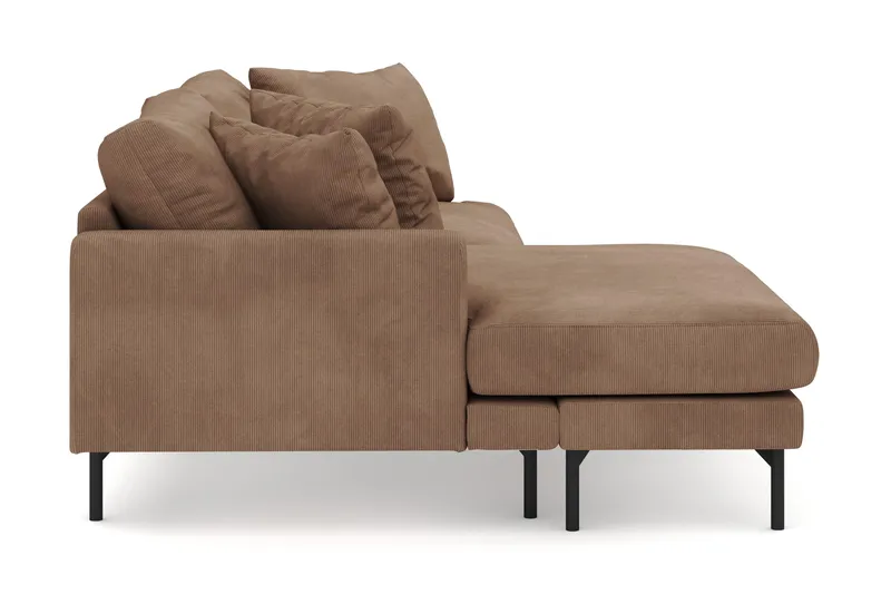Menard 4-sits Vänstervänd L-formad Divansoffa i Manchester - Brun - Möbler - Soffa - Divansoffa & schäslongsoffa - 4 sits soffa med divan
