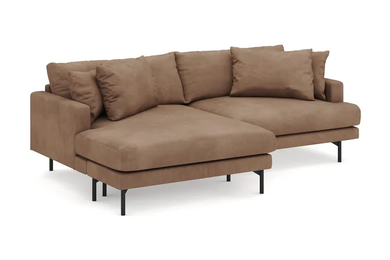 Menard 4-sits Vänstervänd L-formad Divansoffa i Manchester - Brun - Möbler - Soffa - Divansoffa & schäslongsoffa - 4 sits soffa med divan