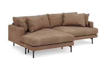 Menard 4-sits Vänstervänd L-formad Divansoffa i Manchester - Brun - Möbler - Soffa - Divansoffa & schäslongsoffa - 4 sits soffa med divan