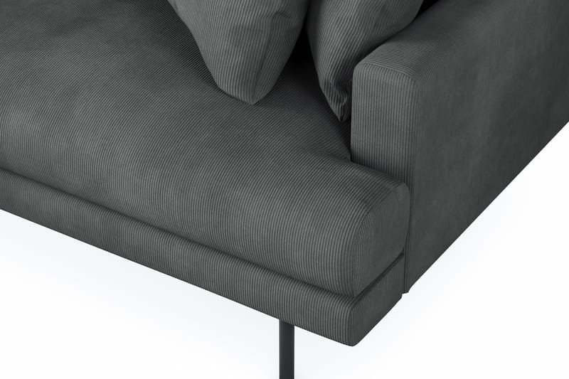 Menard 4-sits Vänstervänd L-formad Divansoffa i Manchester - Grå - Möbler - Soffa - Divansoffa & schäslongsoffa - 4 sits soffa med divan
