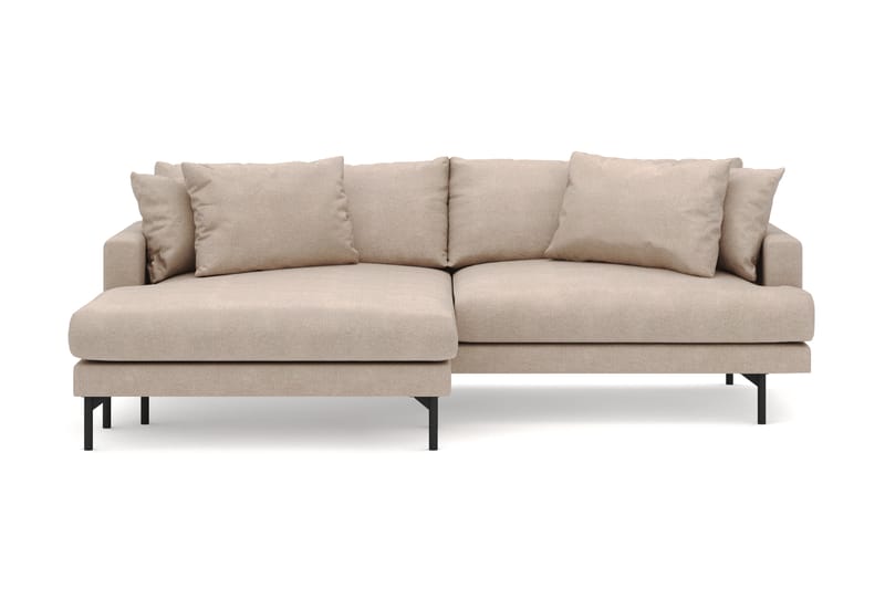 Menard 4-sits Vänstervänd L-formad Divansoffa i Tyg - Beige - Möbler - Soffa - Divansoffa & schäslongsoffa - 4 sits soffa med divan