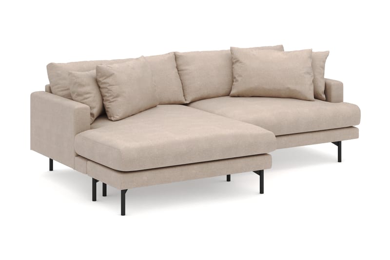 Menard 4-sits Vänstervänd L-formad Divansoffa i Tyg - Beige - Möbler - Soffa - Divansoffa & schäslongsoffa - 4 sits soffa med divan